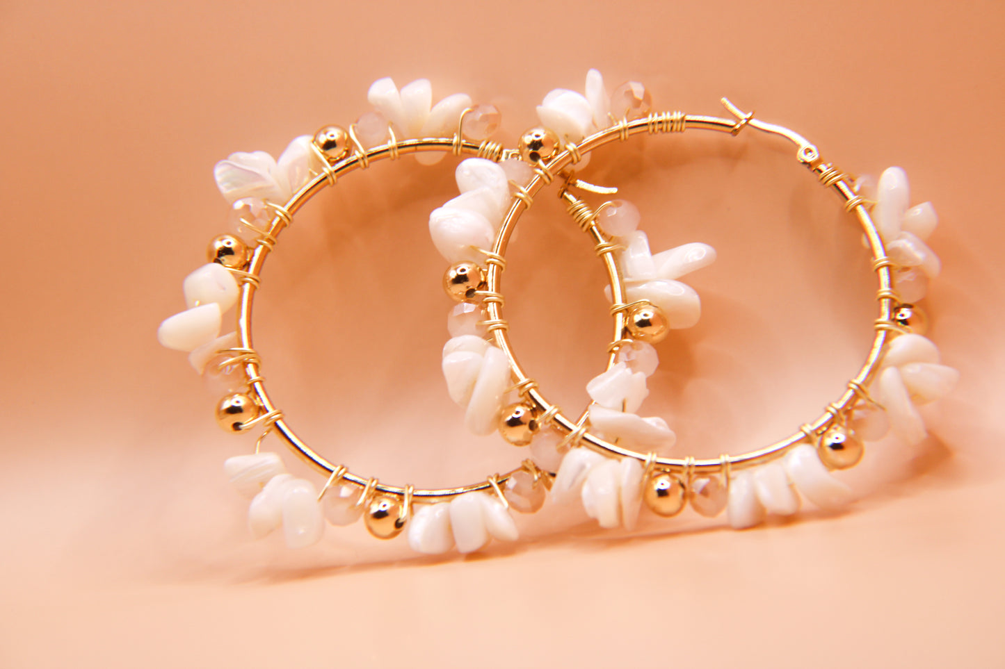 "Pearl Prism" Hoop Earrings