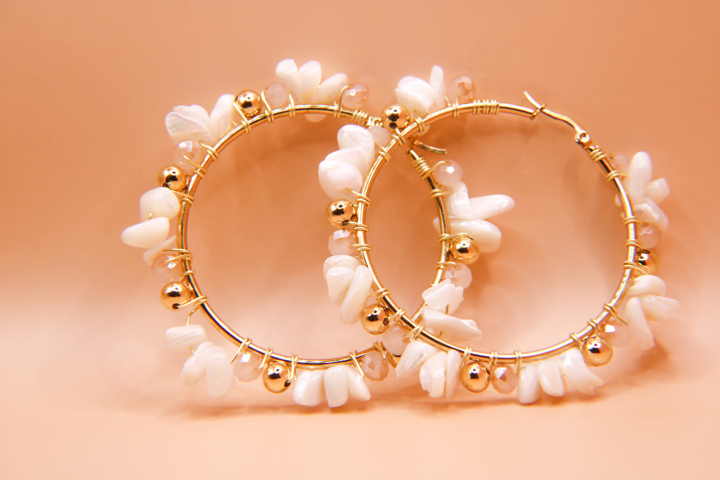 "Pearl Prism" Hoop Earrings