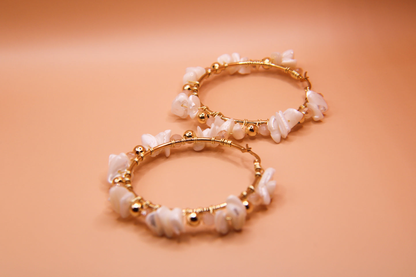 "Pearl Prism" Hoop Earrings