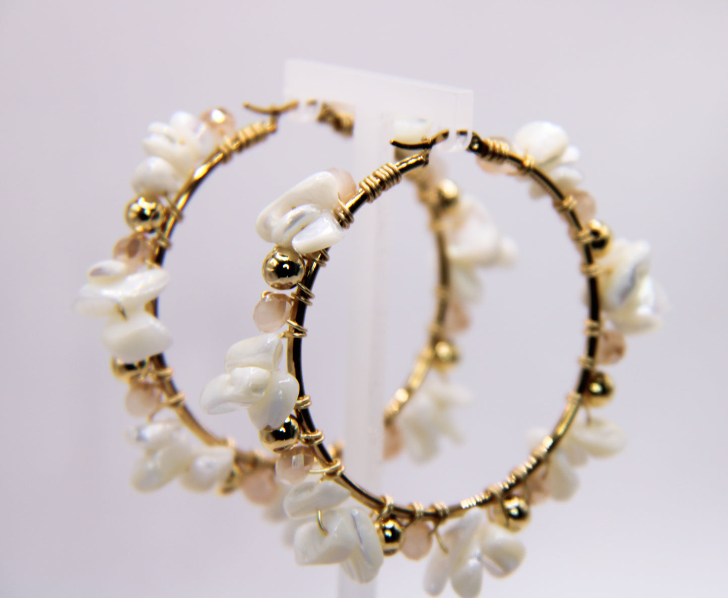 "Pearl Prism" Hoop Earrings