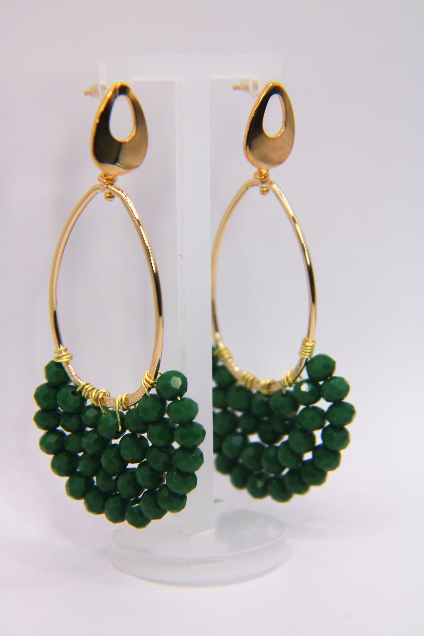 "Festive Golden Cascade" Large Earrings