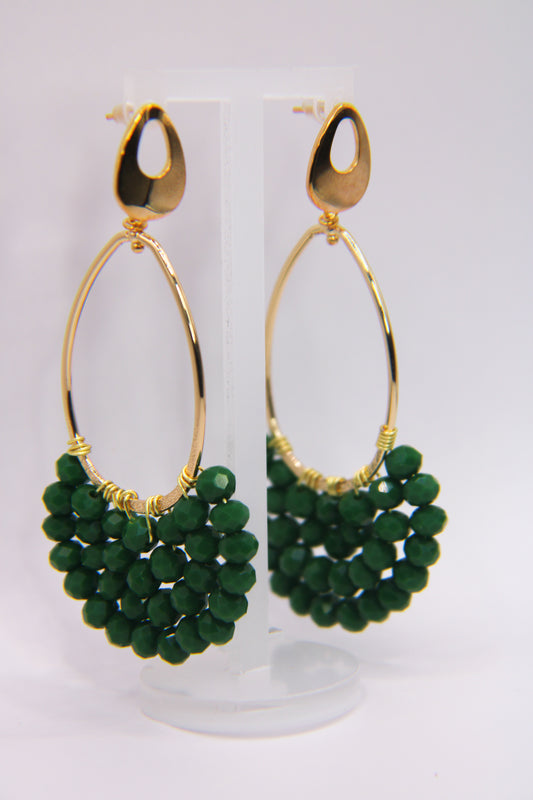 "Festive Golden Cascade" Large Earrings