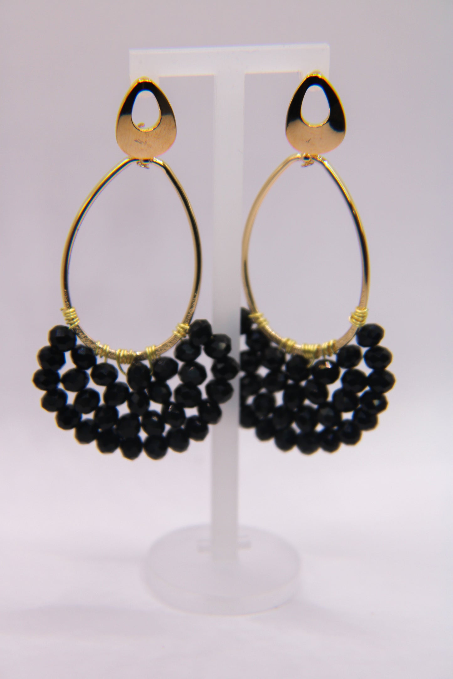 "Festive Golden Cascade" Large Earrings