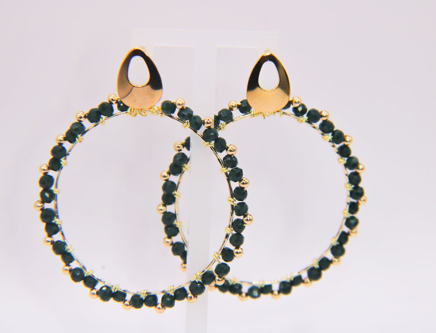 "Luminous Loops" Large Crystal Beaded Earrings