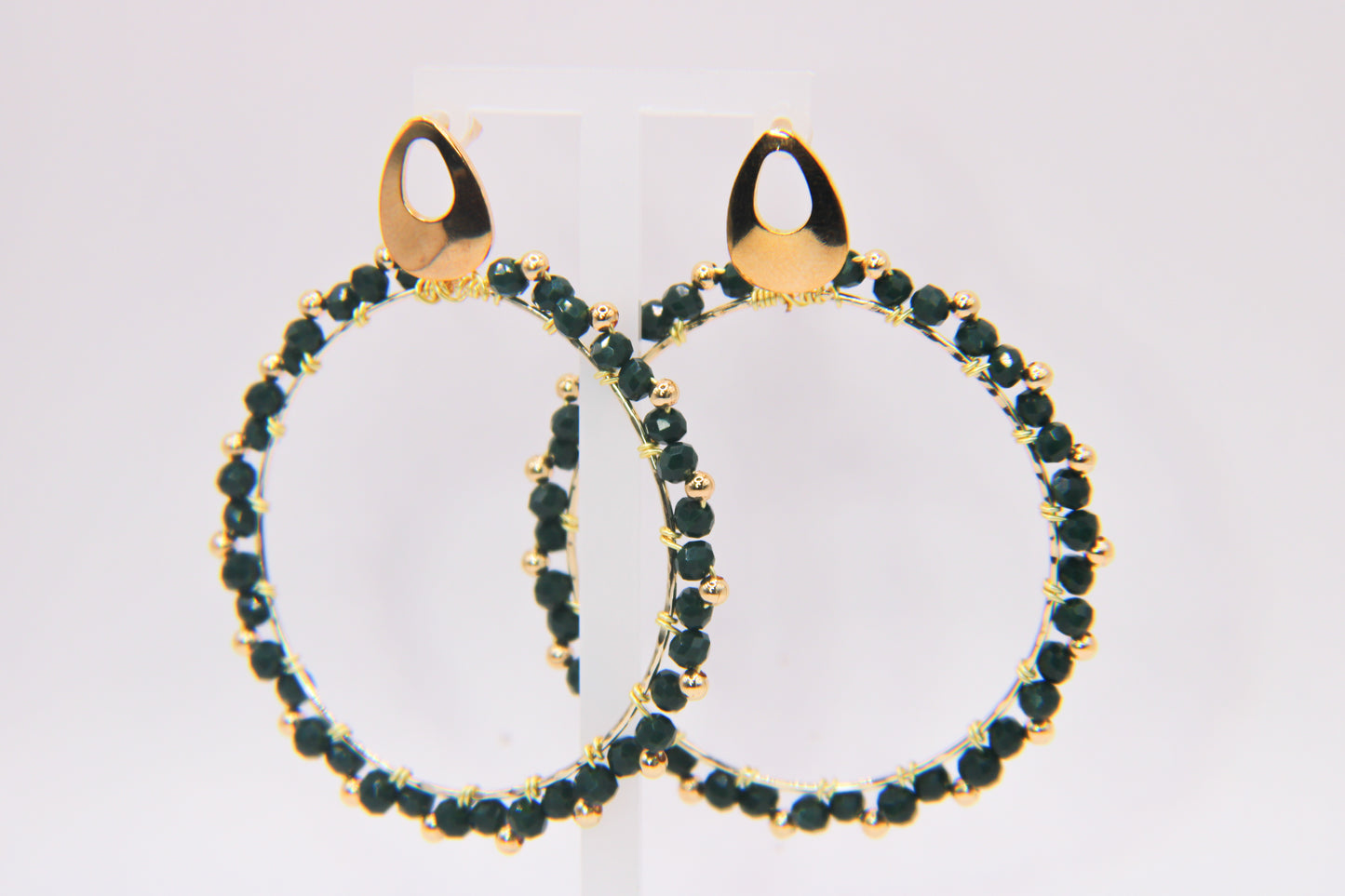 "Luminous Loops" Large Crystal Beaded Earrings