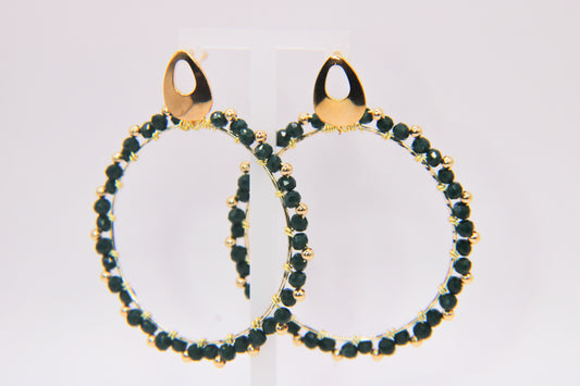 "Luminous Loops" Large Crystal Beaded Earrings