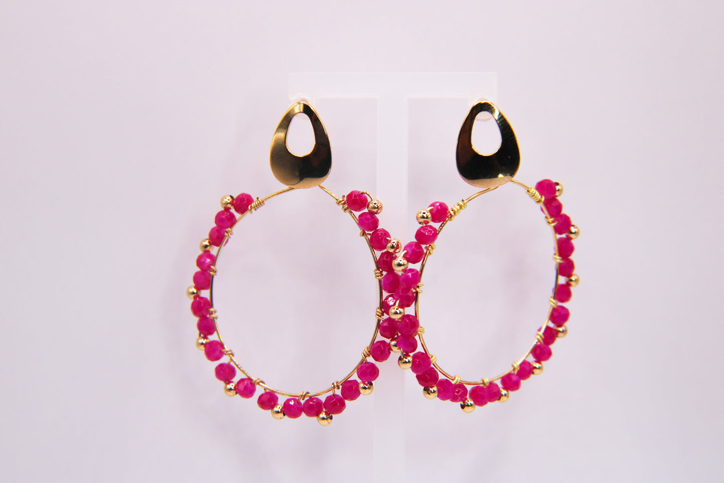 "Luminous Loops" Petite Crystal Beaded Earrings