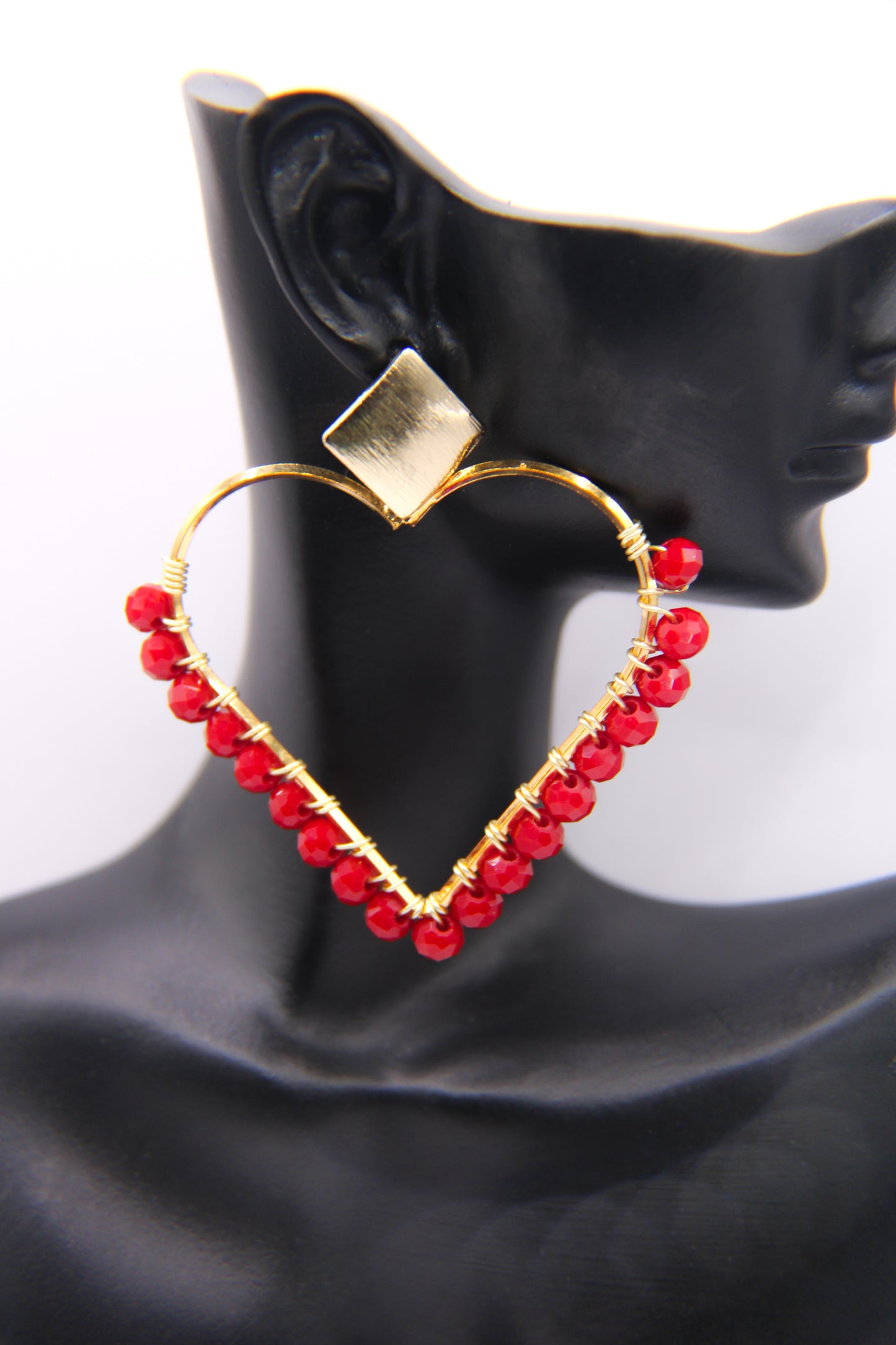 "Graceful Passion" Heart-Shaped Earrings