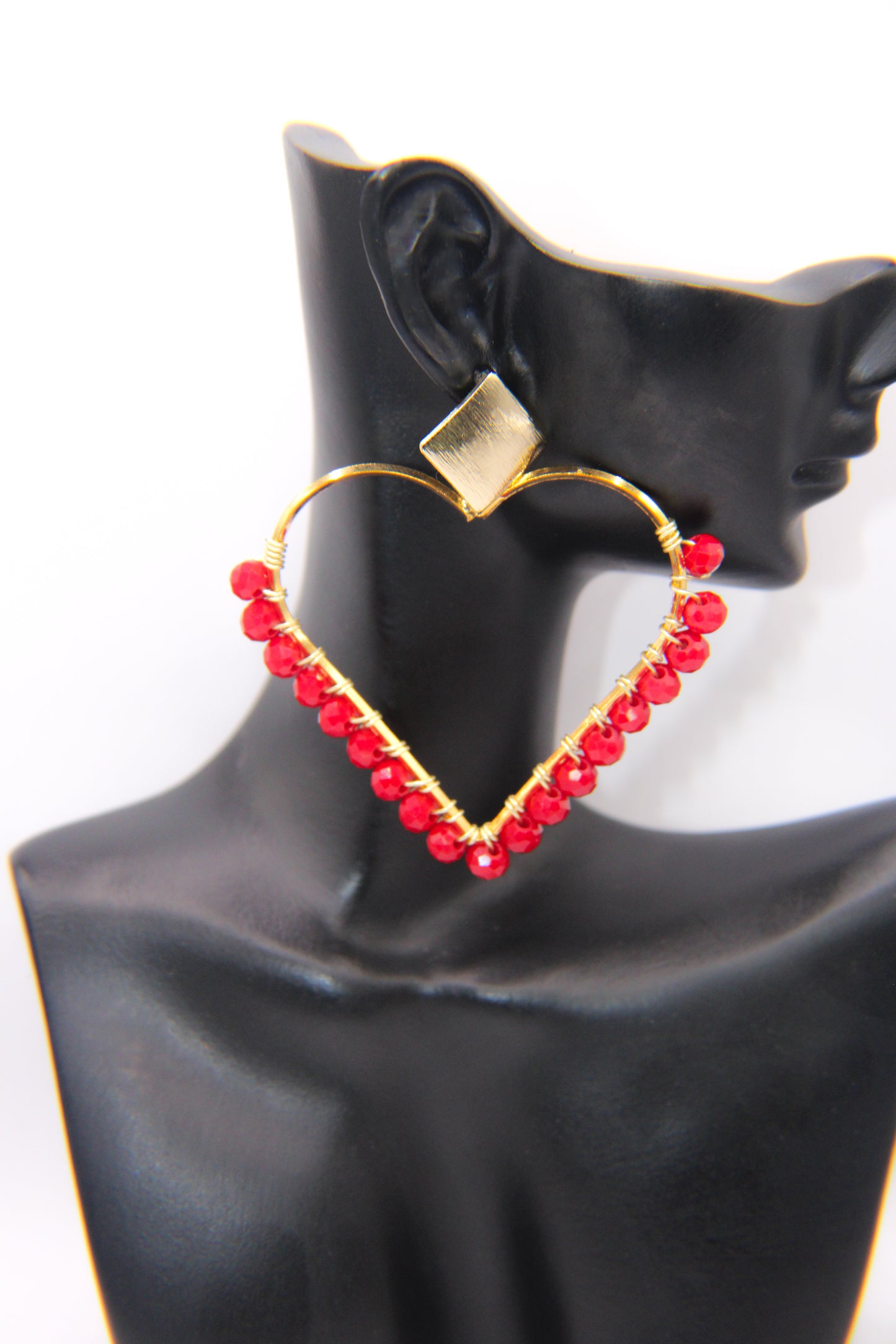 "Graceful Passion" Heart-Shaped Earrings