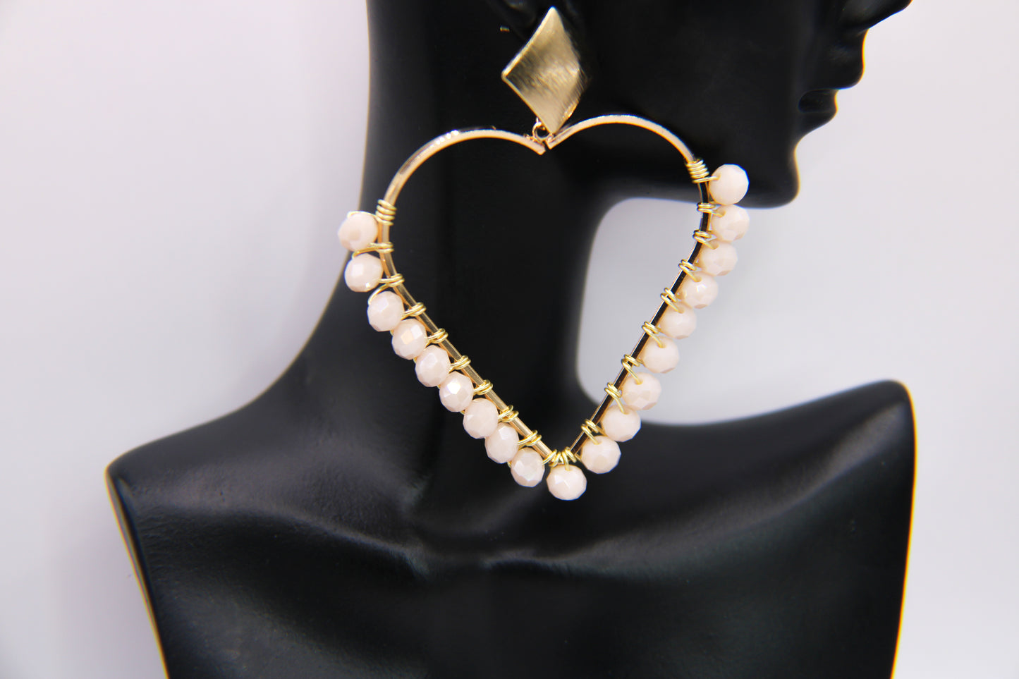 "Graceful Passion" Heart-Shaped Earrings